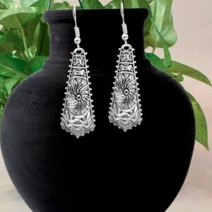 Boho Silver Ethnic Earrings